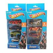 Набор машинок Hot Wheels Мстители 4шт в уп. 2 вида в ассорти. [цена за уп.] (778-9)