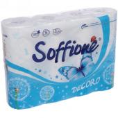 Бумага туалетная SOFFIONE Decoro Blue 2-х сл.12 рул.