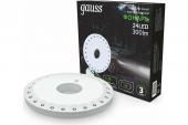 Gauss Фонарь кемпинговый 24LED 300lm 3xR6 белый магнит и карабин GF003