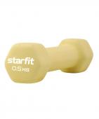 Гантель неопреновая STARFIT DB-201 0,5 кг, желтый пастель.