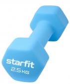 Гантель неопреновая STARFIT DB-201 2,5 кг, синий пастель.