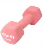 Гантель неопреновая STARFIT DB-201 3 кг, коралловый.