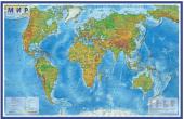 Интерактивная карта Мир физический 1:29М 101х67 на рейках ламинированная КН079