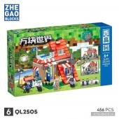 Конструктор ZHEGAO Cube World: Рыбацкая хижина 456 дет. (QL2505)