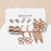 Серьги набор 6 пар Queen fair