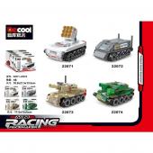 Конструктор DECOOL Mini Racing: Военная техника 4в1 (инерционные) 4шт в уп. 522 дет. в наборе (220