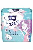 Женские гигиенические ультратонкие прокладки с крылышками bella for teens sensitive, 10 шт.