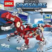 Конструктор LW Dinosaurs: Велоцираптор трансформер 3в1 858 дет. (60036)