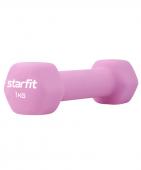 Гантель неопреновая STARFIT DB-201 1 кг, розовый пастель.