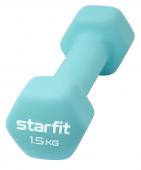 Гантель неопреновая STARFIT DB-201 1,5 кг, мятный.