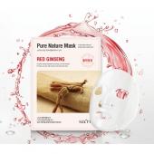 ANSKIN SECRISS PURE NATURE Тканевая маска для лица с экстрактом красного женьшеня, 25г