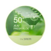 THE SAEM ALOE JEJU FRESH Солнцезащитный охлаждающий кушон с алоэ вера SPF 50+PA+++, 12г (Natural Bai