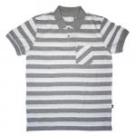Рубашка-поло с карманом (Fayz-M), полоса, светло-серый, (арт. FZ049-01)