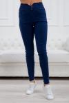 Брюки женские из джинсы с высокой посадкой темно-синий