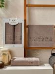 11818 Серо-коричневыйй MARI  махра (50х90+70х140 ) Набор полотенец  в коробке TWO DOLPHINS