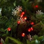 Гирлянда "Нить" 10 м, IP44, тёмная нить, 100 LED, свечение красное, 2 режима, солнечная батарея