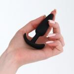 Анальная пробка Оки-Чпоки, без вибрации, гипоаллергенный силикон Soft-touch, 83 х 19 мм, черный