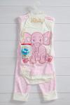 Набор для новорожденного из велюра Карапуз слон розовый