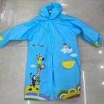 Дождевик-плащ детский "Веселые приключения-Жирафик" с капюшоном,регулир.манжет, цвет голубой, размер M(73*50см) ДоброСад