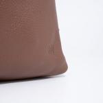 Сумка-мешок на молнии, 2 наружных кармана, цвет коричневый