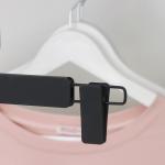 Вешалка для брюк и юбок с зажимами, 31?15 см, покрытие soft-touch, цвет чёрный