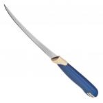 "Tramontina Multicolor" Нож для помидоров и цитрусовых 12,7см, пластмассовая ручка, с зубчиками, сине-белый, в блистере, набор 2шт (Бразилия)