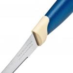 "Tramontina Multicolor" Нож для помидоров и цитрусовых 12,7см, пластмассовая ручка, с зубчиками, сине-белый, в блистере, набор 2шт (Бразилия)