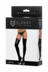 Чулки Glossy LOTIS из материала Wetlook, черный, S