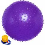 Фитбол Sportage 75 см массажный с насосом 1000гр, фиолетовый