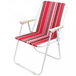 "ДМ" Кресло складное 57х52х75см, сиденье 43х47см, металлический каркас, окрашенный, белый, подлокотники пластмассовые, полиэстер, цвета микс (Китай)