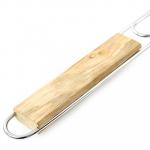 Решетка для барбекю 40х30х6,5см (общая длина 66см) деревянная ручка (Китай)