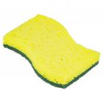"Neco" Губка для посуды 11,3х7,2х2см, целлюлоза с абразивом, набор 2 штуки, форма "волна", цвет желтый (Китай)