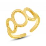 Безразмерное кольцо из позолоченной титановой стали