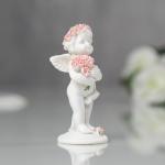 Сувенир полистоун "Ангел в розовом веночке с букетиком" МИКС 6,8х2,8х3 см
