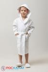 Детский вафельный халат с капюшоном белый В-07 (9)