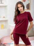 Трикотажная женская футболка LINGEAMO темно-бордовая ВФ-08 (28)