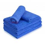 Махровое полотенце с греческим бордюром синее ПТ-04