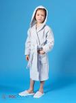 Детский махровый халат с капюшоном серебристый МЗ-04 (53)