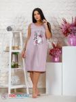 Трикотажная сорочка с принтом розовая КС-03(3)