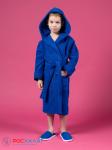 Детский махровый халат с капюшоном синий МЗ-04 (89)