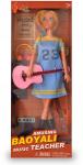 Кукла 134-1 с гитарой в голубом платье и аксессуарами в/к