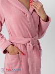 Женский халат с капюшоном пудрово-розовый МЗ-06 (102)