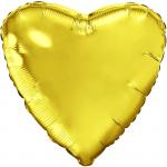 Шар фольгированный 9" «Мини-сердце», с клапаном, набор 5 шт., цвет золотой"