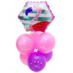 Букет из воздушных шаров  «Нашей малышке», неон, латекс, фольга, набор 7  шт.