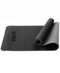 Коврик для йоги и фитнеса FM-201, TPE, 183x61x0,4 см, черный/серый