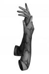 Перчатки вечерние черные сетчатые эластичные длинные женские перчатки "Неаполитанские истории" LE CABA
