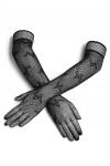 Перчатки вечерние черные сетчатые эластичные длинные женские перчатки "Неаполитанские истории" LE CABA