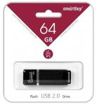 Флэш-диск (флэшка) USB 64GB Smartbuy Quartz series Black (SB64GBQZ-K)