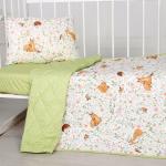 Одеяло-покрывало детское  BabyRelax  110х140, леб.пух 100 гр., бязь,  Лесные зверюшки