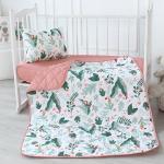 Одеяло-покрывало детское  BabyRelax  110х140, леб.пух 100 гр., бязь,  Тропические птички